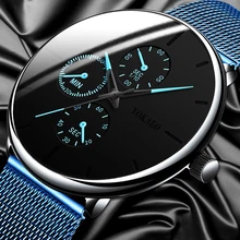 ^#Cheap 2020 Fashion Mens Business Blue Stainless Steel Mesh Belt Quartz Wrist Watch Luxury Men Ultra Thin Casual Classic Watch ^#Cheap 2020 Fashion Mens Business Blue Stainless Steel Mesh Belt Quartz Wrist Watch Luxury Men Ultra Thin Casual Classic Watch