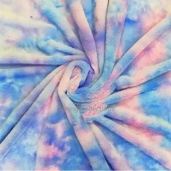 

160*180cm Beautiful 10mm Rabbit Plush fabric Rainbow Fabric Coat Toy Cushion Mat DIY Sew Fabric 450g/m,2colors