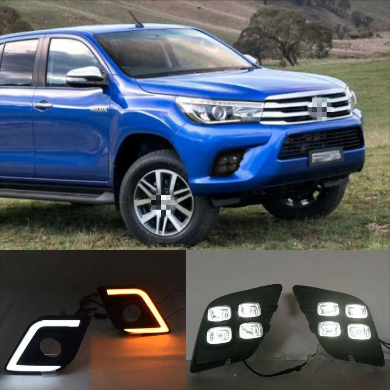 1 комплект для Toyota Hilux Revo Vigo 2015 2016 2017 СВЕТОДИОДНЫЙ DRL дневные ходовые огни