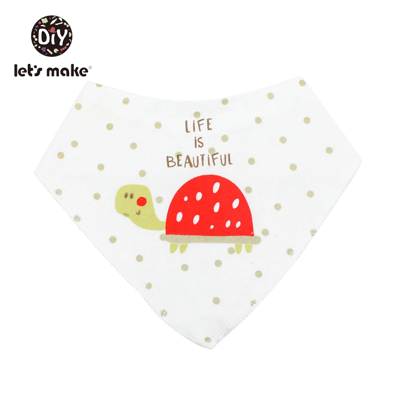 tortoise Let's Make/детские вещи, Детские нагрудники и салфетки для отрыжки, 1 предмет, хлопковый нагрудник, мультяшный силиконовый прорезыватель, не содержит бисфенола, детские вещи, одежда для кормления - Цвет: tortoise