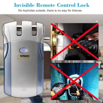 

Electric Wireless Easy Install Anti-theft Gate Safety Remote Control Home Use Fingerprint Password Zinc Alloy Small Door Lock