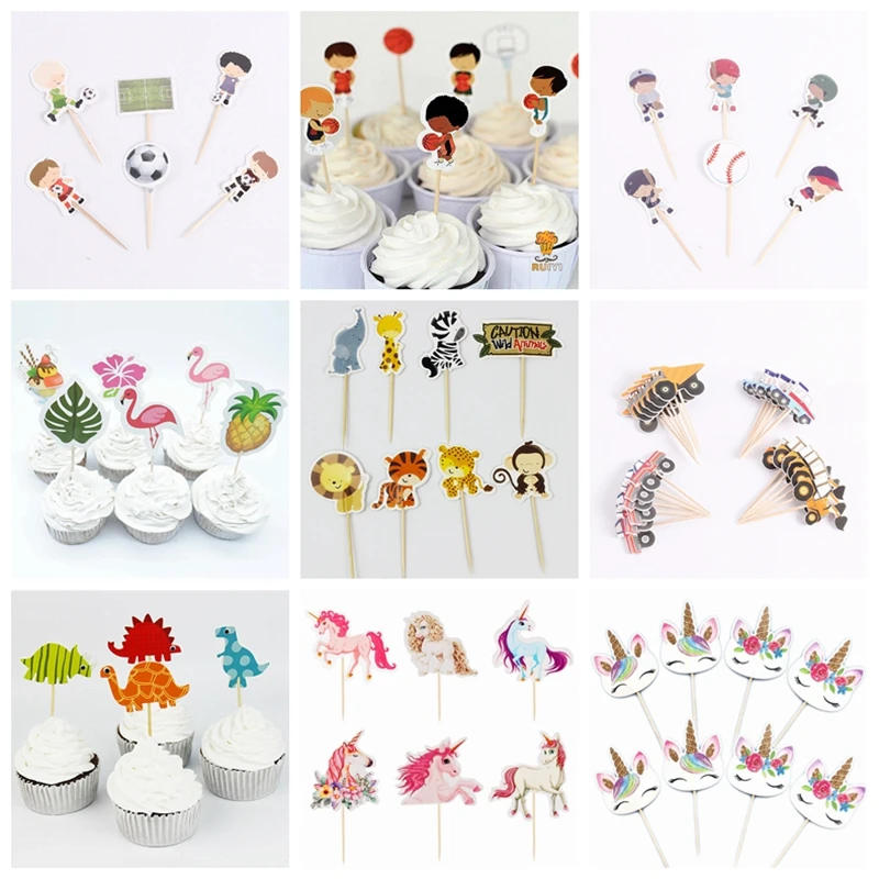 

72pcs Woodland Creatures Cake Toppers Jungle Forest Animal Cupcake Toppers for Kid's Birthday Party Decorations Dessert supplies