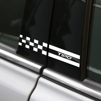 

2PCS Car Styling Reflective Automobile Window B Pillars Vinyl Stickers For Fiat Tipo Auto Trim Decals Column Cover Accessories