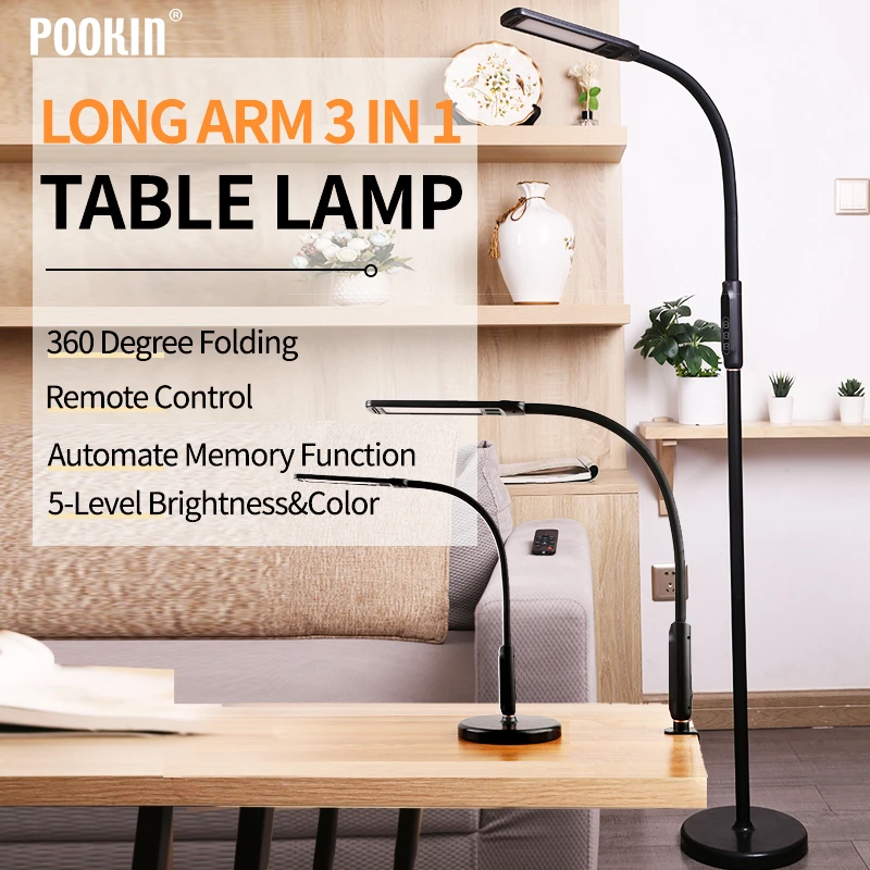 Led Clamp Double Head Desk Lamp Flexible Gooseneck Touch Dimming Table Lamp  USB Charging Clip On Lamp For Office And Computer - AliExpress