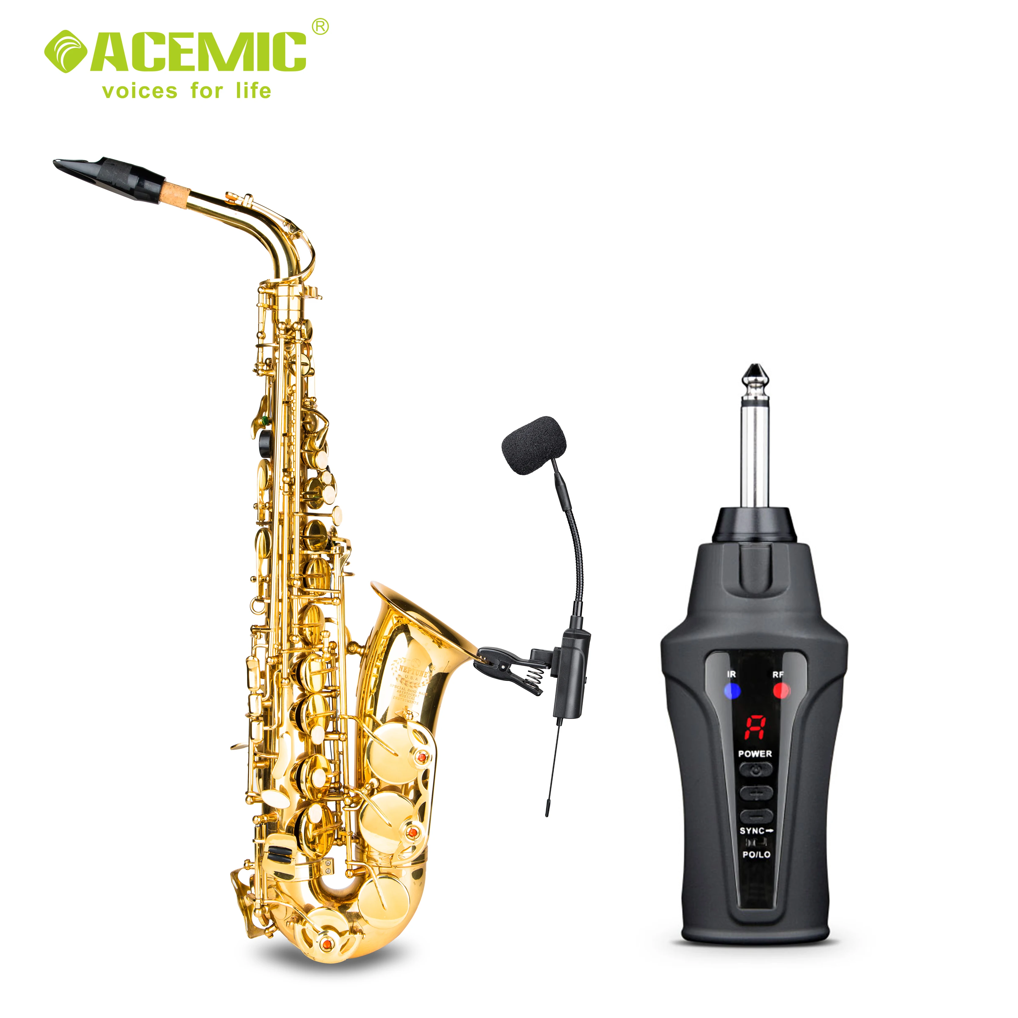 

ACEMIC ST-5 outdoor portable wireless saxophone microphone wireless instrument stage performance mic UHF 16 selectable channels