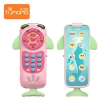 Детский Игрушечный мобильный телефон детский мультфильм моделирование сенсорный экран Музыка телефонные игрушки Ранние развивающие 0-12 месяцев обучения телефон