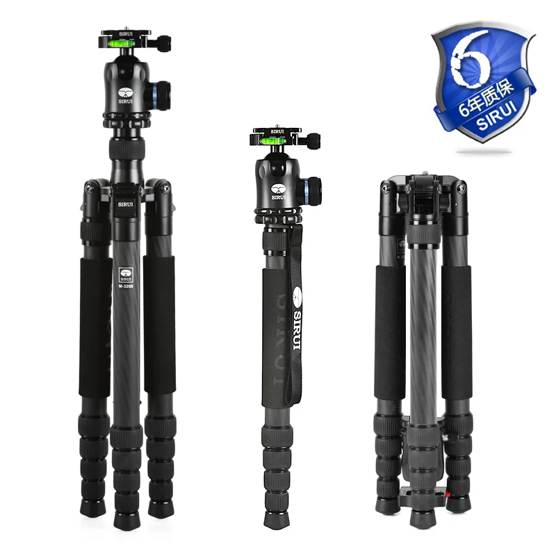 US $785.46 N3205XK30X Sirui N3205X Carbon TripodBall HeadQuick Release Plate 3in1 Kit For VideoSLR Camera Leg Travel Extendable Unipod
