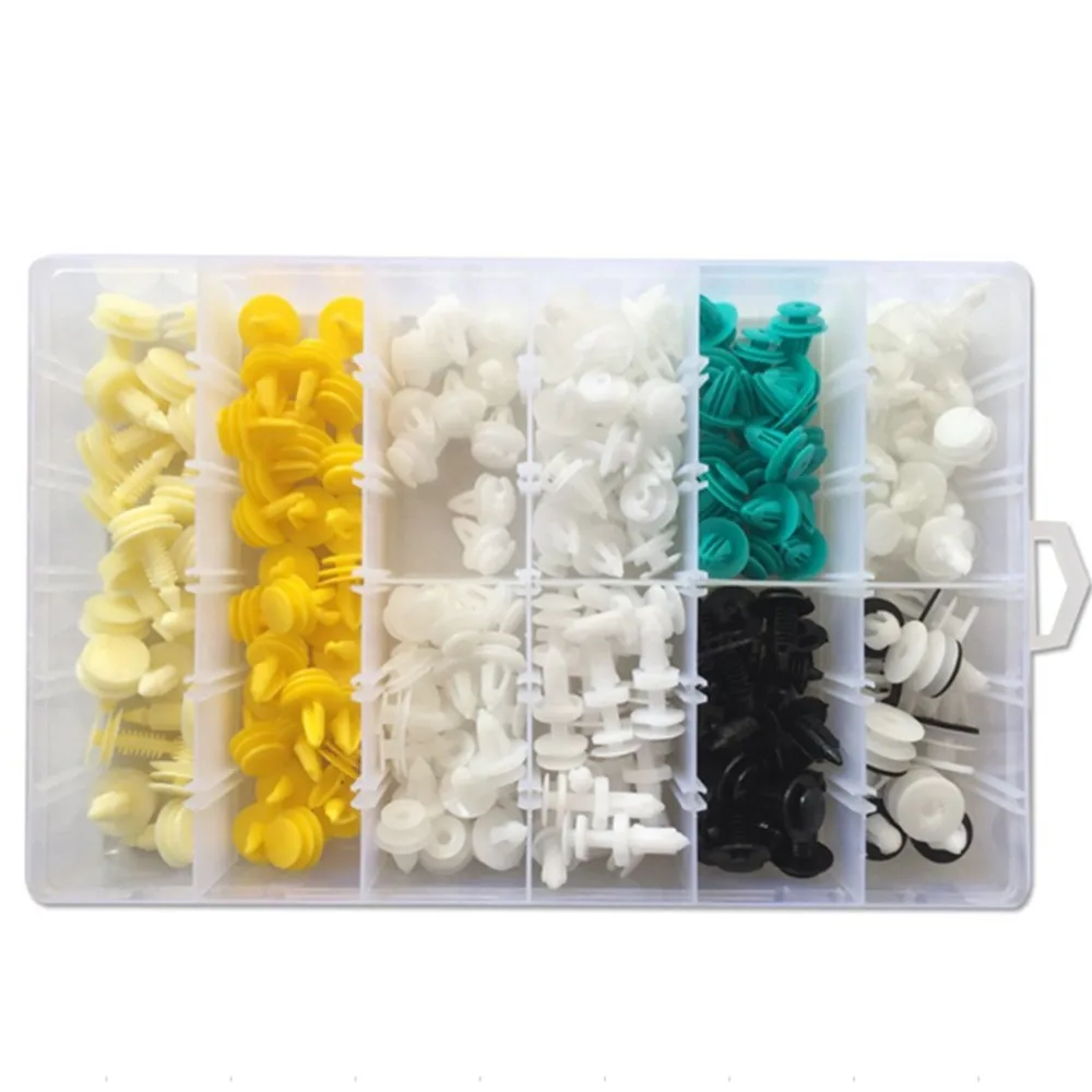 

210PCS Car Fastener Box Universal Auto Vehicle Door Panels Retainer Bumper Clips Plastic Nylon Fender Liner Rivet for Ford