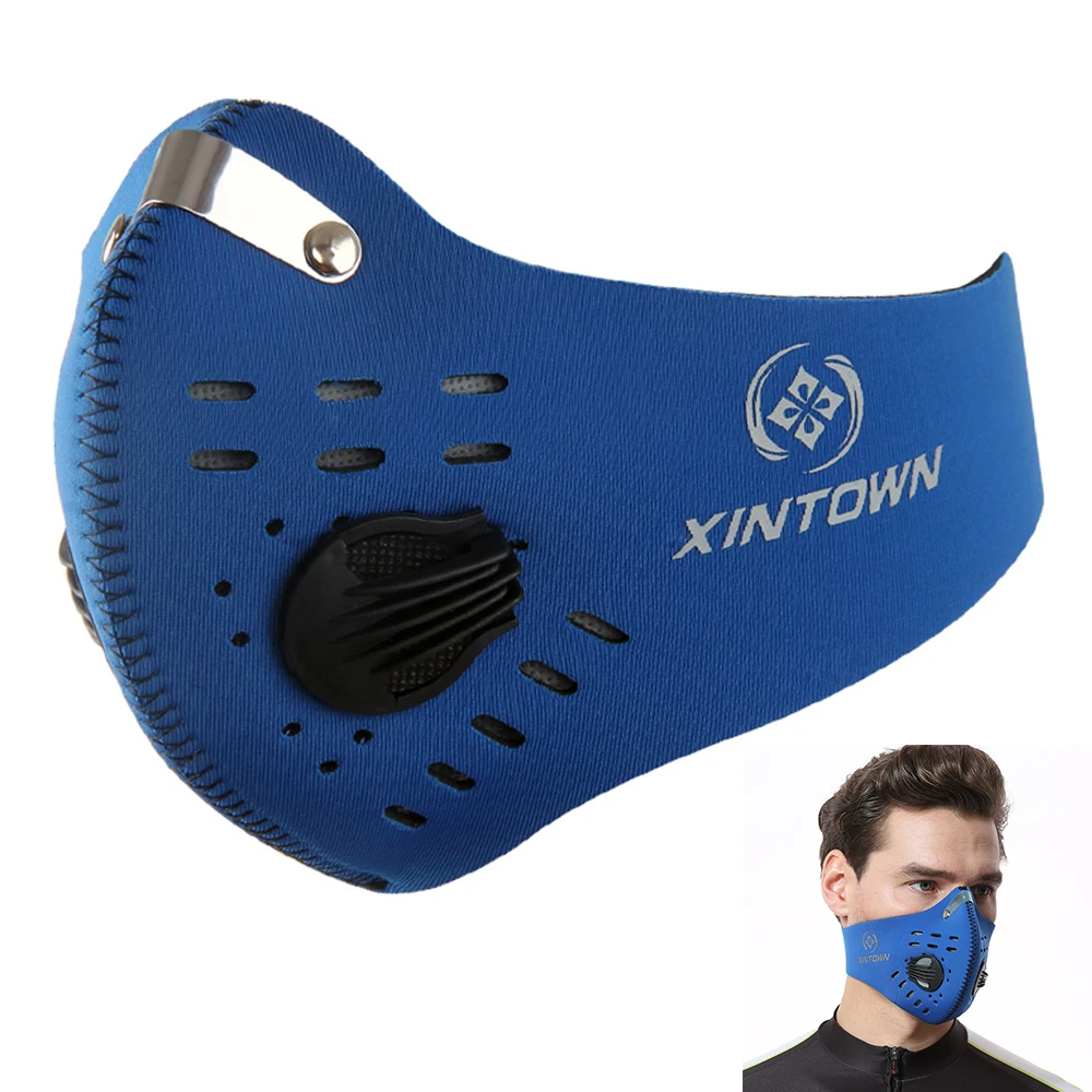 3-Blue PM2.5 Пылезащитная маска с активированным углем черный kn95 дышащий складной изменяемый фильтр Открытый Велоспорт Бег защита маска для лица - Цвет: 3-Blue