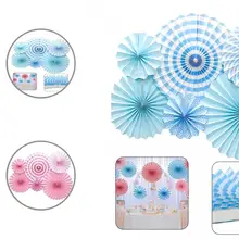 

Polka Dot 6Pcs/Set Gorgeous Symmetrical Paper Fans Pendant Festive Paper Fans Flexible for Baby Shower