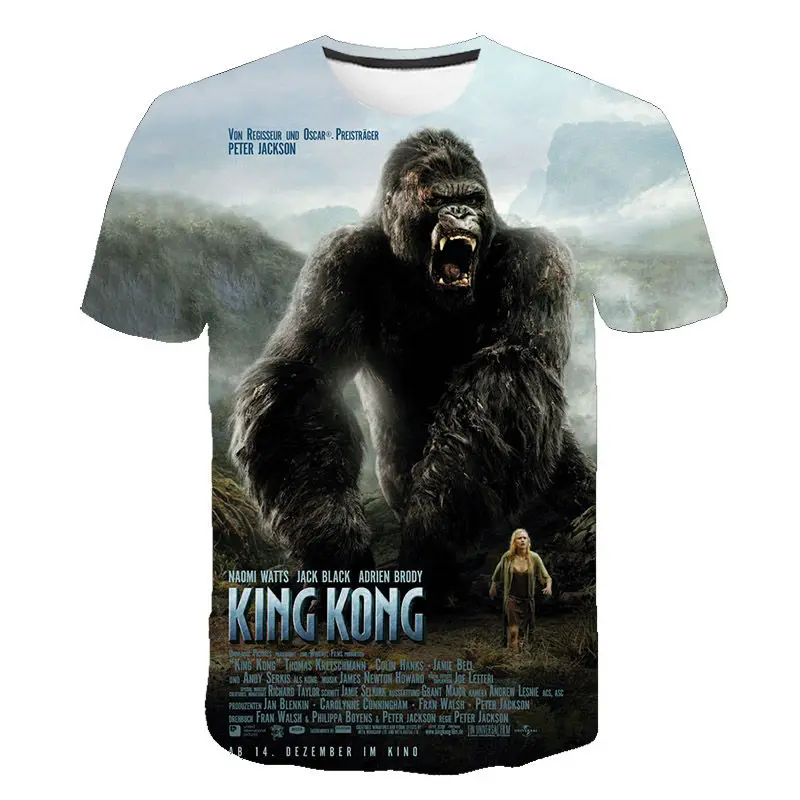 

2020 Fashion King Kong 3D Printed T Shirt Men Women Summer harajuku Short Sleeve T-shirt Casual Children Boy Girl Tee Kids Tops
