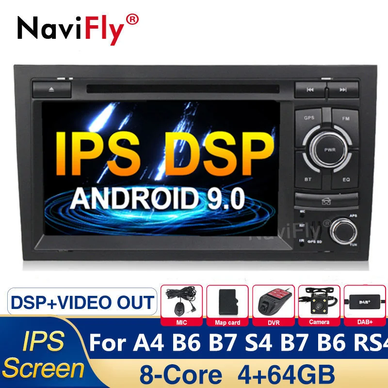 8 ядерный ips DSP 4G Android 9 0 Автомобильный gps мультимедийный плеер DVD Automotivo для Audi/A4/S4 2002