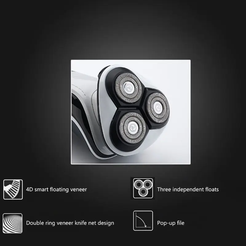1Set USB Charging Rotary Shaver Smart Electric Razor Men Beard Shaving Trimmer