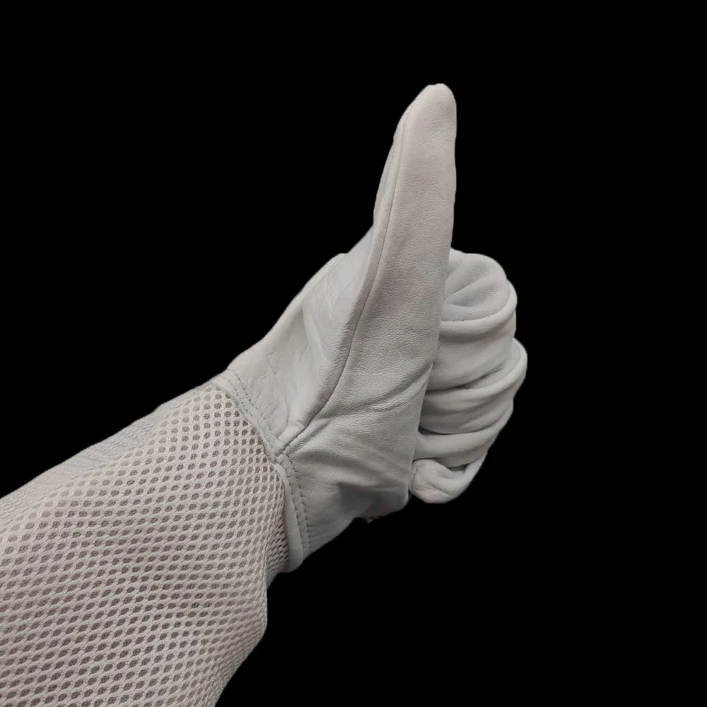3D Breathable Beekeeping Protective Gloves Goatskin Vented Beekeeper Anti Bite Protection Long Sleeves Apiculture Supplies