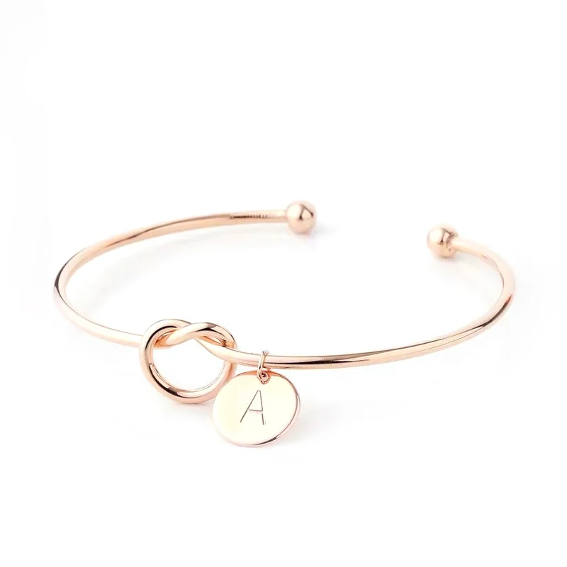 Dinglly Golden English Letter Charm Bracelet Bangle For Women Men Lover Friend Name Initials Couple Opening Heart Bracelets bracelet jewelry