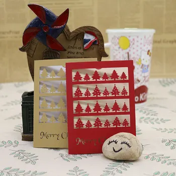 

Cards Invitations Christmas Tree Mini Hollow Out Greeting Cards Creative Mini Small Card Customizable Cards Invitations