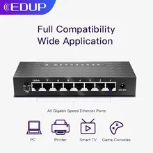 EDUP Gigabit Ethernet Switch 8/5 Ports LAN Hub RJ45 10M/100M/1000M Build-in Loop-back Switch EP-SG7809 EP-SG7810