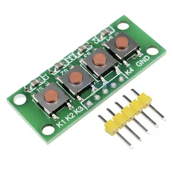 

LEORY 4 Keys Button 5 Pin Keypad Keyboard Module Mcu Board for Arduino Student Class Design Experiment DIY Kit