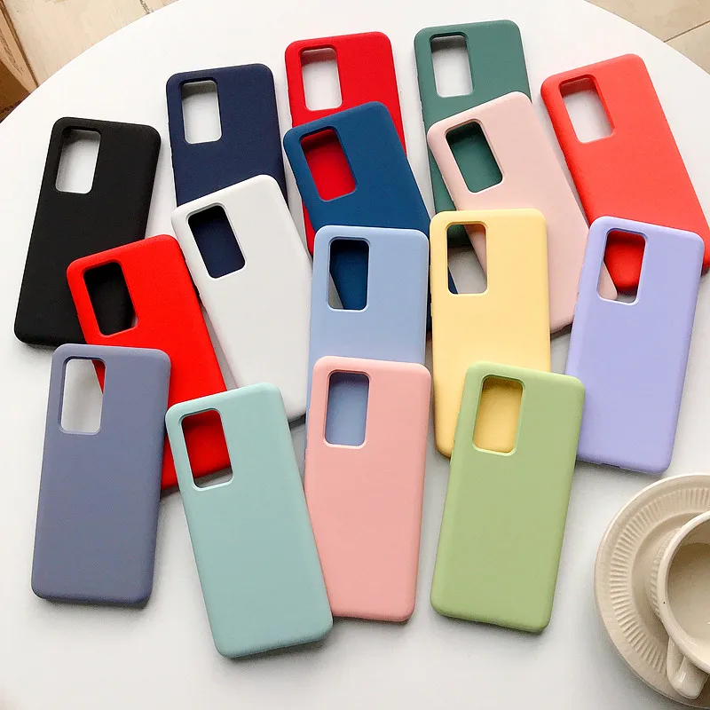 Чехол для Samsung Galaxy S20 Ultra S10 Lite S10E A10 A20 A30 A50 A70 A20E A21S A30S A31 A51 A71 Note 20 PIus цветной мягкий
