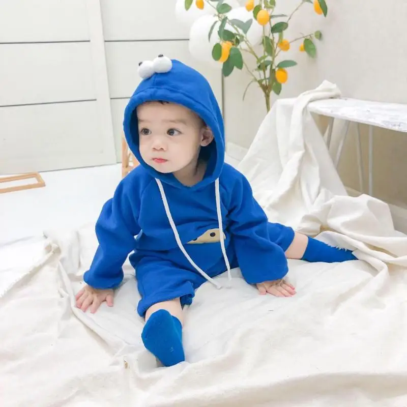 Jocestyle для маленьких мальчиков, спортивный костюм для девочек с длинными рукавами и с принтом в виде героев мультфильмов, однотонные Цвет комбинезон для детей комплект одежды из бархата зима-осень теплая одежда