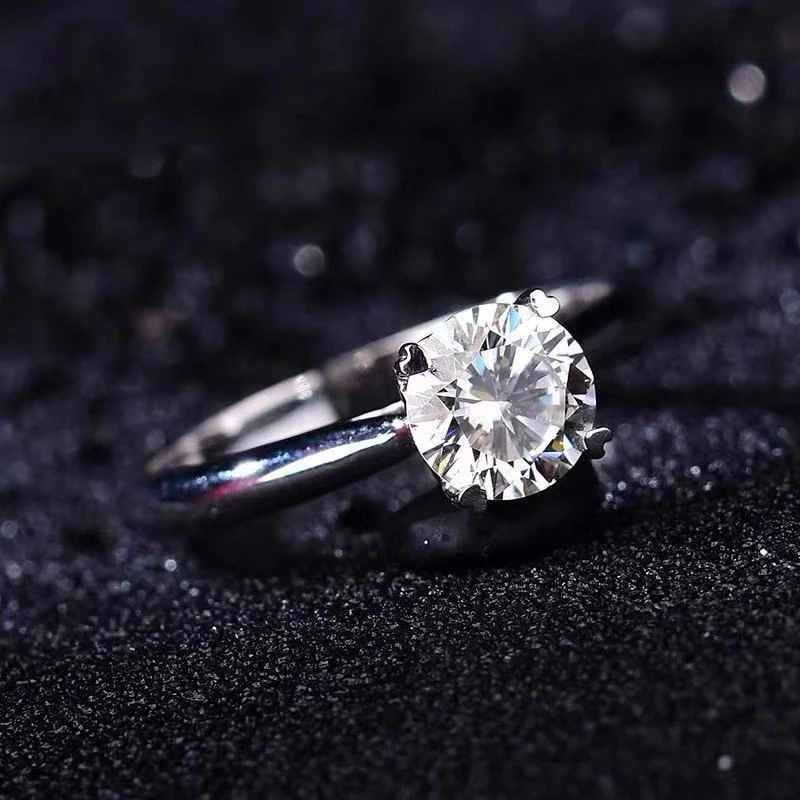 925 пробы Серебряное лабораторное кольцо с муассанитом, 1 карат, 2ct, 3ct, DF, цветная установка Зубцов, 4 когтя, кольцо с бриллиантом для свадьбы Wowen