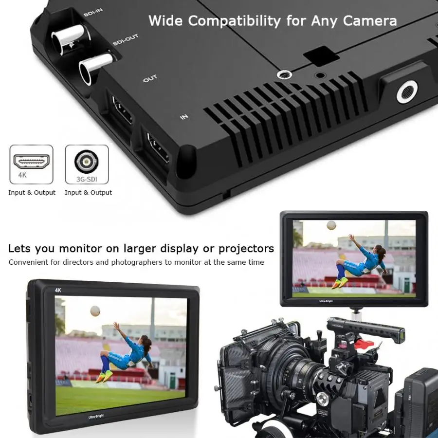 Feelworld FW279S 7 дюймов 3g SDI 4K HDMI DSLR камера полевой монитор ультра яркий 2200nit Full HD 1920x1200 lcd ips для улицы Новинка