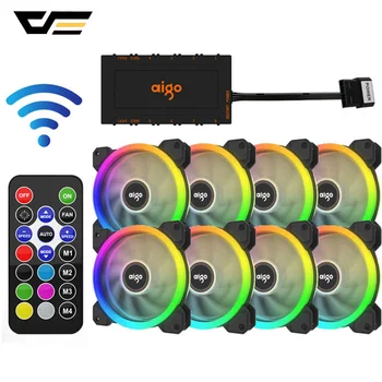 

darkFlash Aigo DR12 RGB Fan 120mm LED Adjust Speed Quiet Computer Case Cooling Fan CPU Cooler IR Remote Controller am3 am4