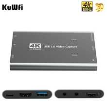 

KuWFi 4K Video Capture Card 1080p 60fps HD-MI to USB 3.0 Audio Capture For Live Streaming For Xbox One PS4 Game Capture Switch