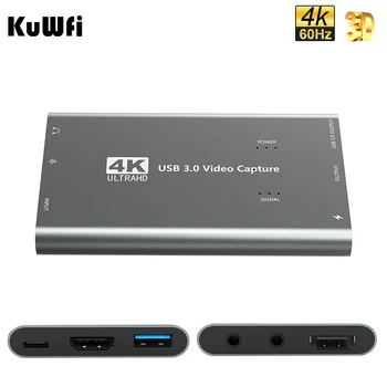 

KuWFi Capture Card 1080p 60fps For Live Streaming HDMI to USB 3.0 4K Capture Card For Xbox One, PS4, Wii, Nintendo Switch