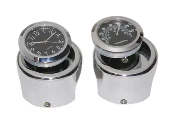 

Chrome Motorbike Handlebar Mount Clock Mini Waterproof Digital Watch and Thermometer Fits 7/8 inch or 1 inch Handlebars