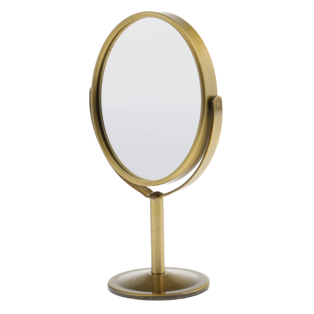 Mini Lady Girl Beauty Make Up Tabletop Mirror Cosmetic Dual Side Normal+Magnifying Stand Mirror 6inch Height
