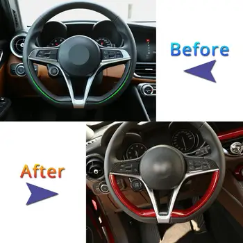 

Suitable for 17-20 Alfa Romeo Giuliastelvio steering wheel decoration sequins true carbon fiber