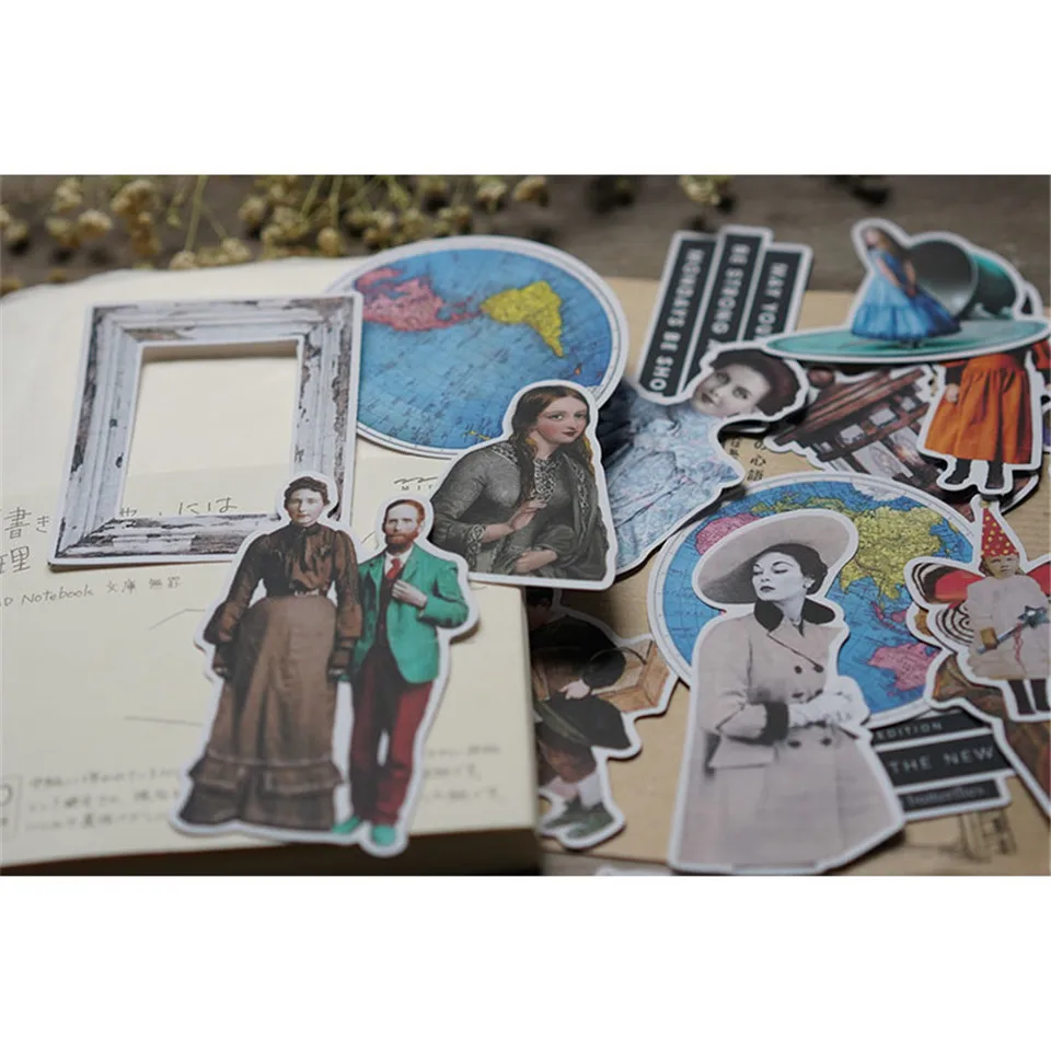 19 шт./компл. Винтаж Ephemera Бумага наклейки Наборы высечки/замазка для DIY Скрапбукинг журнал Хобо TN дневник карточка планировщика решений