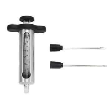 

Hot Sale Kitchen Meat Injector,BBQ Frying Syringe for Adding Flavour Marinades, Herbs, Seasoning and Sauces,Stainless Steel