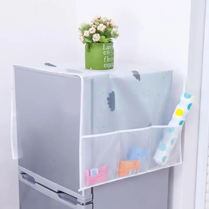 Прозрачный водонепроницаемый пылезащитный чехол для холодильника с печатью с сумкой для хранения