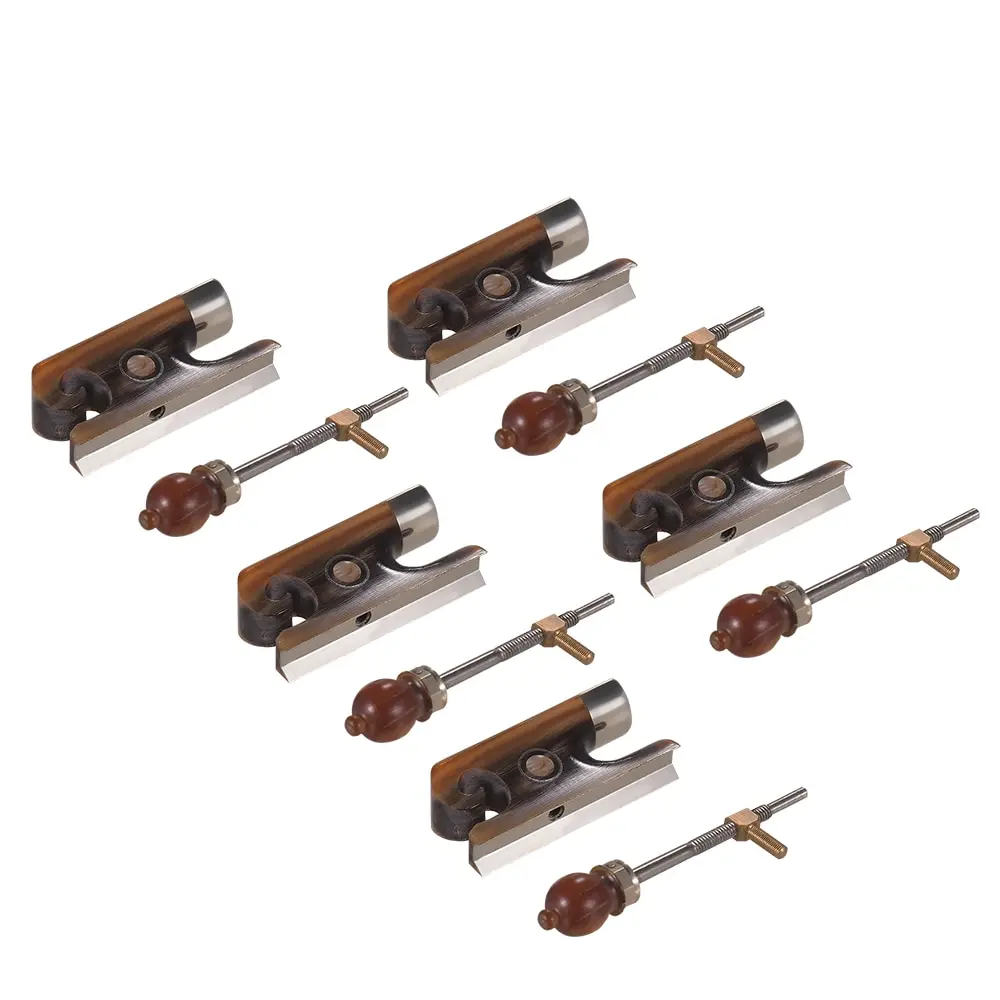 

Pack of 5 sets Fiddle Violin Bow Frog & Screw Set Cattle Horn Material with Beautiful Pattern for 4/4 Violin Bow Violin Parts
