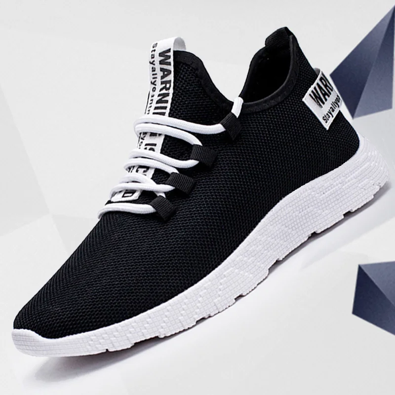 black Dropshipping Men Sneakers Breathable Casual No-slip Men Vulcanize Shoes Male Lace Up Wear-resistant Shoes Tenis Masculino - Цвет: black