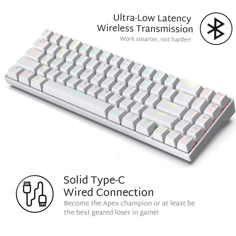 RK71 Royal Kludge механическая 70% игровая клавиатура беспроводная 71 клавиши TKL Bluetooth USB