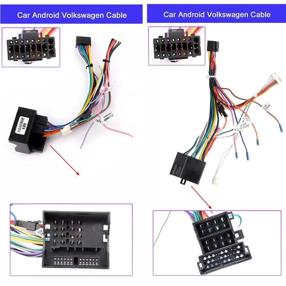 eMagTech 16-poliger ISO-Autoradio-Adapter Kompatibel mit Android Kompatibel  mit VW-Meisten Fahrzeugen Kabelbaum-Stecker-Adapter : : Auto &  Motorrad