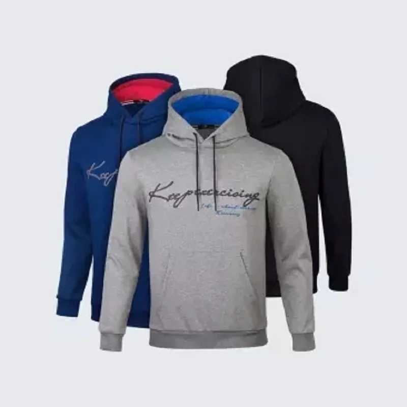 

Xiaomi New Fashion print Men's super soft velvet Contrast color Hooded sweater Soft thick Autumn And Winter Leisure Sports coat