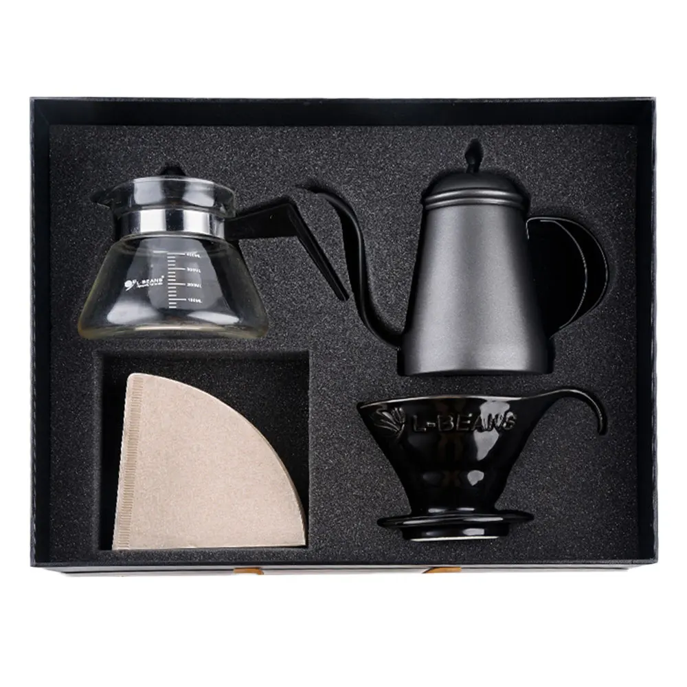  Coffee Pot Filter Ceramic Cup Gift Box Set Outing Portable Brew Coffee Pot Measuring Cup for Home K - 4000329031193