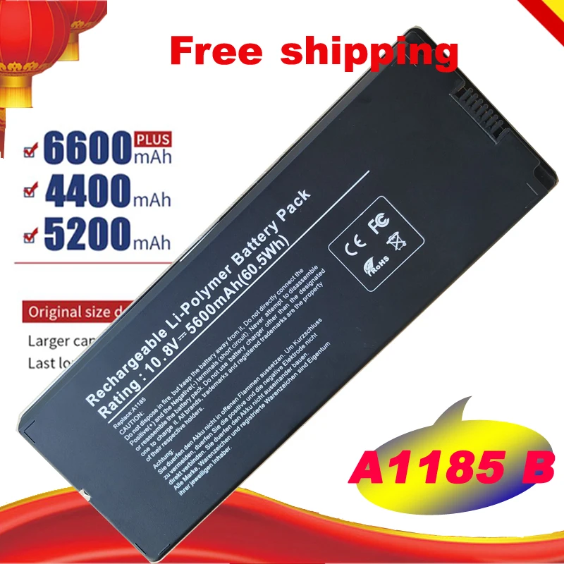 Черный аккумулятор для Apple MacBook 13 &quotA1185 A1181 MA561 MA561FE/A MA561G/A MA254 MA255CH/A MA699B/A MB061X/A 55wh +