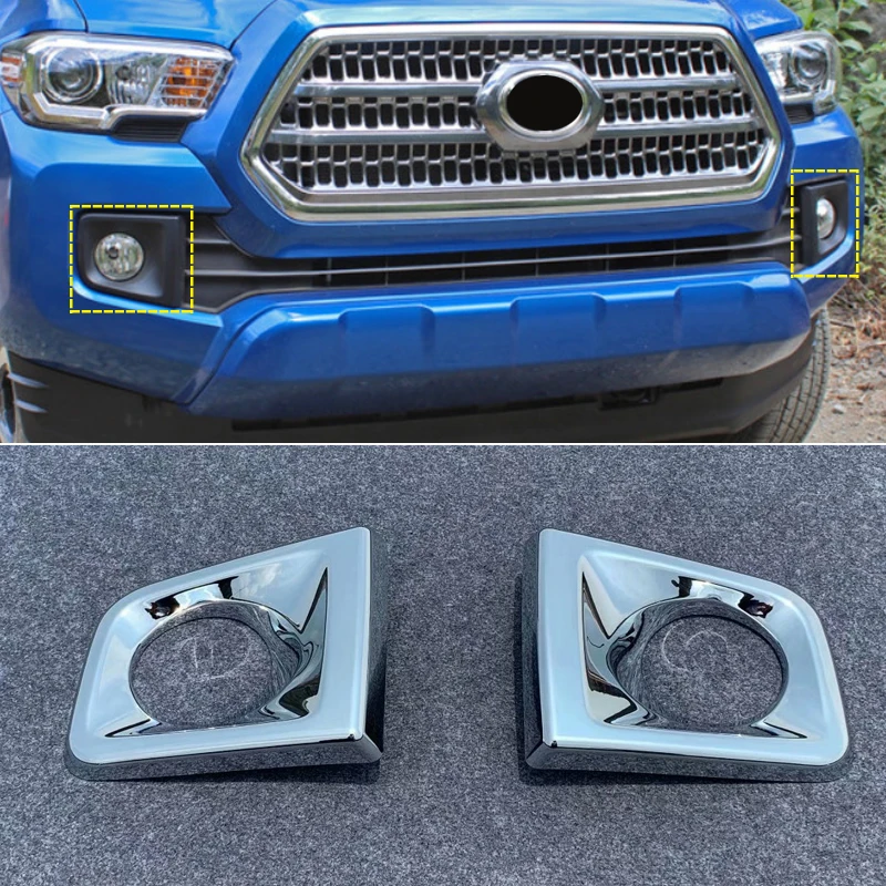 

For Toyota Tacoma 2015-2017 2018 2019 Car Styling Accssories Front Fog Light Lamp Cover Trims Foglight Molding Garnish Protector