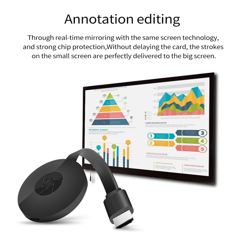 Dongle Récepteur Sans Fil HDMI - Streaming Vidéo/audio 1080p Depuis Smartphone, Tablette, PC Vers TV