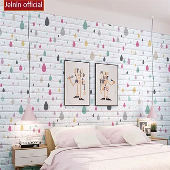 

3d color raindrop pattern foam wall stickers bedroom decoration kids room wallpaper bubble brick waterproof soft bag sticker