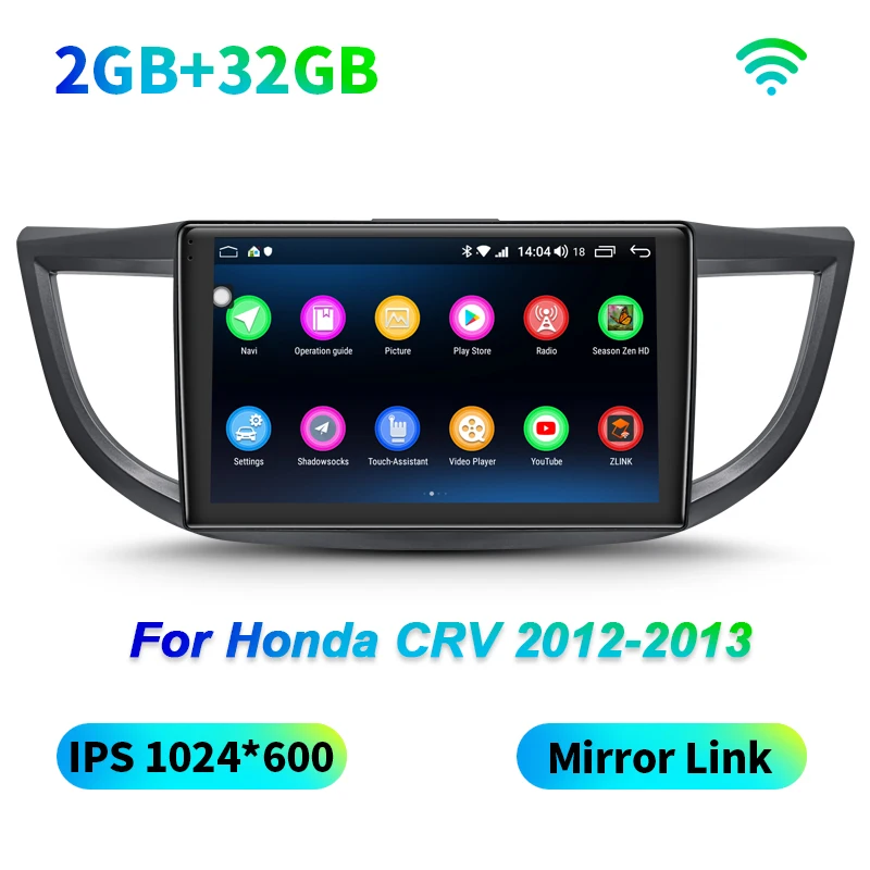 Радуясь 1 Din Android автомобильный Авторадио для Honda CRV 2012- 10," Автомобильный gps навигатор стерео плеер Wifi Bluetooth USB аудио DSP - Цвет: JY-HO146N3-1