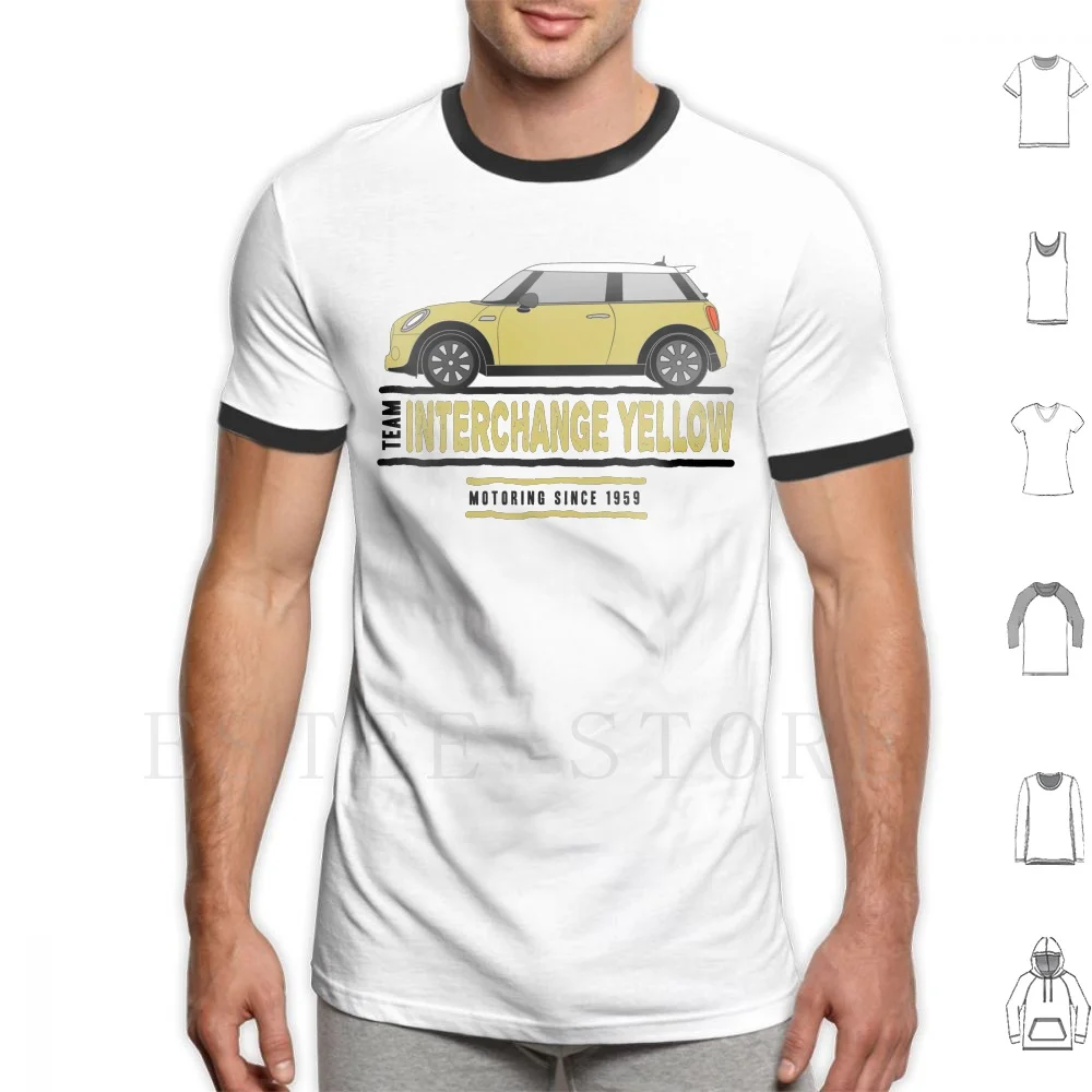 F56 Mini Team Interchange Yellow T Shirt Uomo Cotone 6Xl F56 Mini Cooper Interscambio Giallo Giallo Racing Motoring Motor R56
