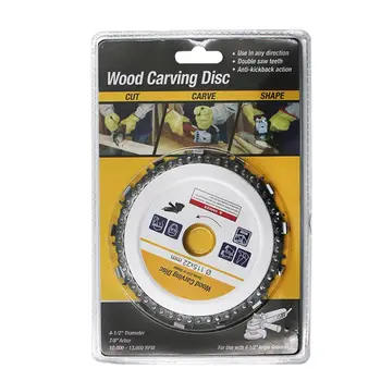 

4.5 inch Grinder Chain Disc Wood Carving Disc Circular Saw Blade and Chain 22 Tooth Fine Shaping Disc for 4-1/2 inch Angle Grind