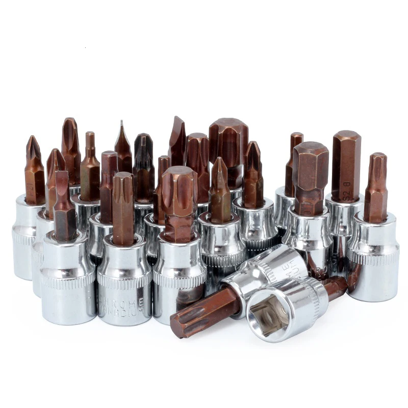 

3/8" Torx Screwdrivers Bit Set Phillips Slotted Pozidriv Hex S2 Screw Driver Bits Electronic Sockets Head Auto Repair Tools