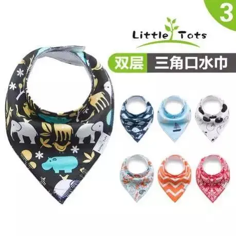

INS Hot Selling Infant Summer Triangular Binder Pure Cotton Double Layer Bibs Bib 4-Pack New Style Baby Eating Clothes